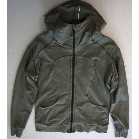 Lululemon W4G48S Women's Sz 10 Heathered Green On The Daily Full Zip Hoodie - Picture 10 of 13
